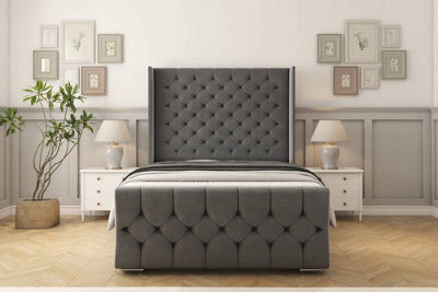 Sloomy Luthor Armour Coniston Bed Frame With 50"  Upholstered Wingback Headboard 5' King from B&Q