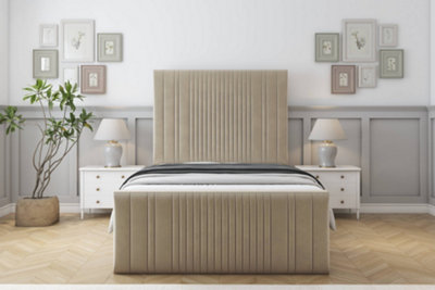 Sloomy Kingsley Almond Coniston Bed Frame With 50" Upholstered Headboard 3' Single from B&Q
