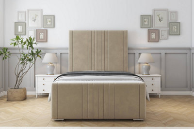 Sloomy Harrington Almond Coniston Bed Frame With 50" Upholstered Headboard 2'6 Small Single from B&Q