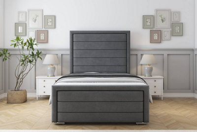 Sloomy Ashford Armour Coniston Bed Frame With 50" Upholstered Headboard 2'6 Small Single from B&Q