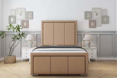 Sloomy Lancaster Latte Dumfries Bed Frame With 50" Upholstered Headboard 4'6 Double from B&Q