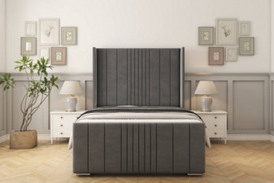 Sloomy Hargrave Armour Coniston Bed Frame With 50"  Upholstered Wingback Headboard 2'6 Small Single from B&Q