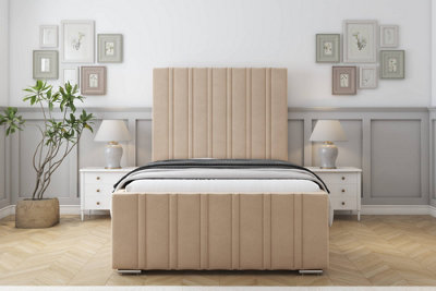 Sloomy Radcliffe Pebble Plush Bed Frame With 50" Upholstered Headboard 5' King from B&Q