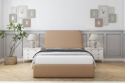 Sloomy Belvoir Latte Dumfries Bed Frame With 45" Upholstered Headboard 2'6 Small Single from B&Q