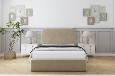 Sloomy Belvoir Almond Coniston Bed Frame With 45" Upholstered Headboard 2'6 Small Single from B&Q