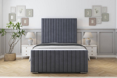 Sloomy Madison Steel Plush Bed Frame With 50" Upholstered Headboard 2'6 Small Single from B&Q