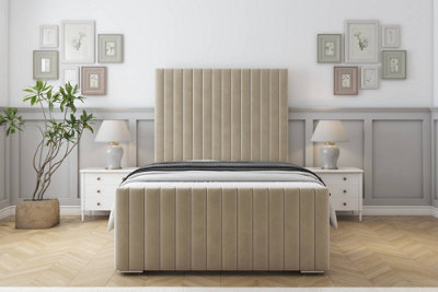 Sloomy Madison Almond Coniston Bed Frame With 50" Upholstered Headboard 2'6 Small Single from B&Q