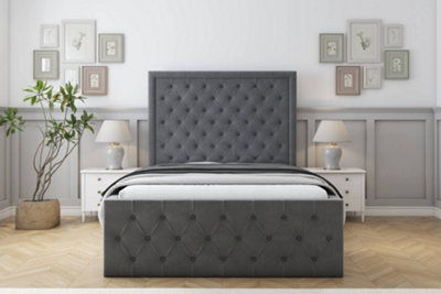 Sloomy Vienna Armour Coniston Bed Frame With Mattress With 50" Upholstered Headboard 5' King from B&Q