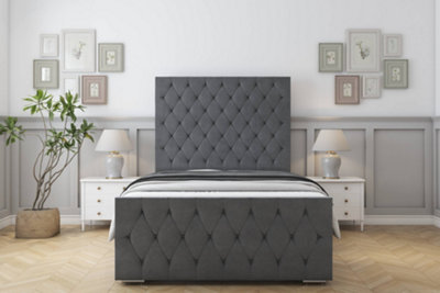 Sloomy Watson Armour Coniston Bed Frame With Mattress With 50" Upholstered Headboard 2'6 Small Single from B&Q