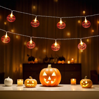 Darphe Halloween Flat Smiley Face Pumpkin Led Light String Halloween Light Decoration from B&Q