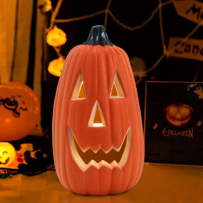 Darphe Halloween Funny Led Pumpkin Lantern Prop Ornament 20Cm W X 34Cm H from B&Q