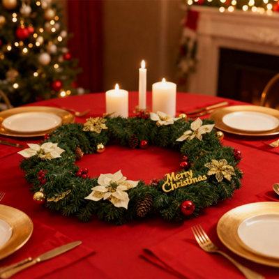 Living And Home 270Cm Artificial Luxury Christmas Wreath Decoration