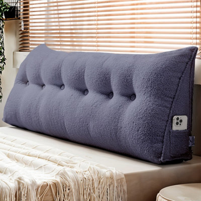 Living And Home Cloisonné Pattern Bed And Sofa Triangular Wedge-Shaped Teddy Velvet Headboard Pillow180Cm X 20Cm X 50Cm from B&Q