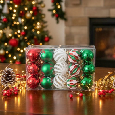 Darphe 30-Piece Set Of 6Cm Painted Christmas Ball Ornaments For Christmas Tree Decoration.