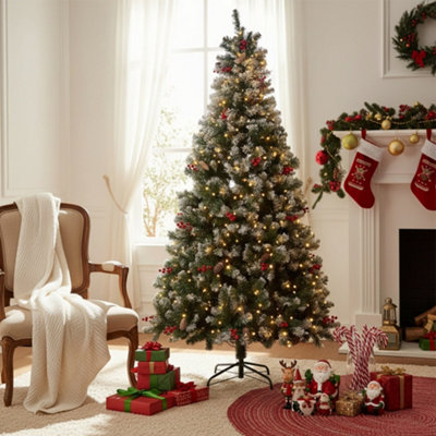 Darphe 210Cm Green Artificial Christmas Tree With A Metal Base