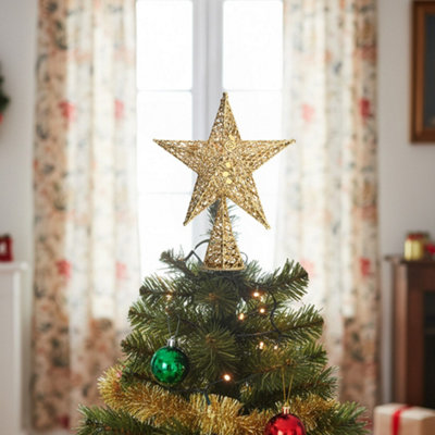 Darphe Gold Medium-Sized Christmas Tree Topper Star Ornament25Cm W X 35Cm H from B&Q