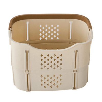 Living And Home Cream-ColoredThree-TieredExpandable Laundry Basket With Handles38Cm W X 29.5Cm D X 38.5Cm H from B&Q