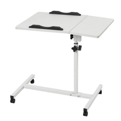 Living And Home Height Adjustable Overbed Table Computer Desk On Wheels from B&Q