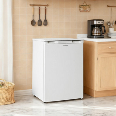 B&Q -  White 88L Under Counter Freezer With 3 Drawers