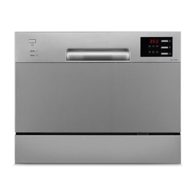 Living And Home Silver Efficient 6.5L Dishwasher With 6 Place Setting And Low Water Consumption