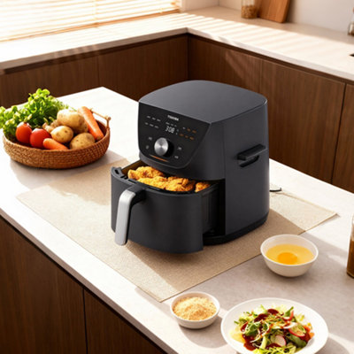 Living And Home Black 1500W 5.2L Air Fryer Oven With 4 Cooking Modes And 8 Preset Menus from B&Q