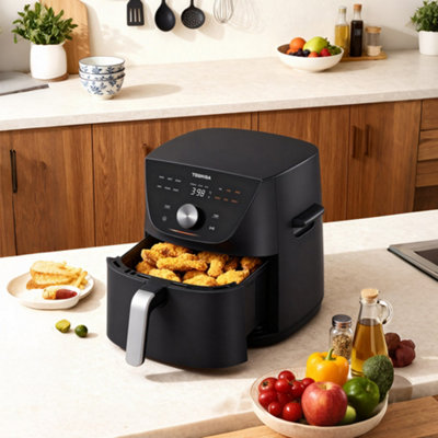 Living And Home Black 1500W 7.4L Smart Air Fryer With 12 Preset Menus from B&Q