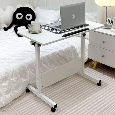 Living And Home Height Adjustable Mobile Desk Tilting Overbed Laptop Table With Wheels from B&Q