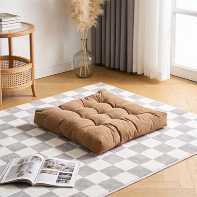 Darphe Light Coffee Corduroy Chair Cushion With Pp Cotton Fill For Use 55 X 55Cm from B&Q