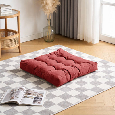 Darphe Red Corduroy Chair Cushion With Pp Cotton Fill For Use 55 X 55Cm from B&Q