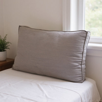 Darphe Dark Grey Soft Pp Cotton Filled Corduroy Rectangular Cushion 80Cm L X 53Cm W from B&Q