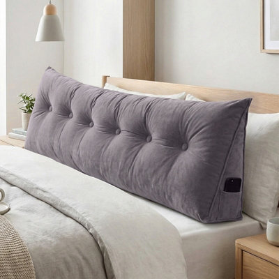 Darphe Grey Washable Wedge Headboard Pillow 180Cm W X 20Cm D X 50Cm H from B&Q
