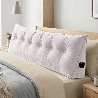Darphe White Washable Wedge Headboard Pillow 180Cm W X 20Cm D X 50Cm H from B&Q