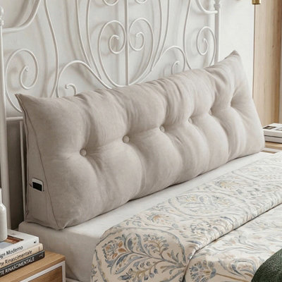 Darphe Beige Washable Wedge Headboard Pillow 180Cm W X 20Cm D X 50Cm H from B&Q
