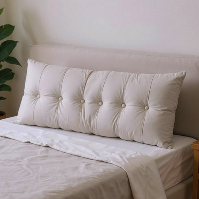 Darphe Light Grey Washable Upholstered Chenille Headboard Pillow 180Cm W X 60Cm H from B&Q