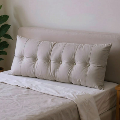 Darphe Dark Grey Washable Upholstered Chenille Headboard Pillow 180Cm W X 60Cm H from B&Q