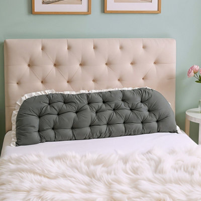 Darphe Dark Grey Upholstered Headboard Pillow With Elastic Strap 180Cm W X 10Cm D X 50Cm H from B&Q