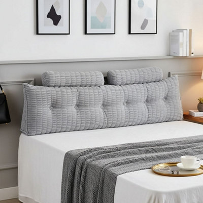 Darphe Light Blue Triangle Wedge Headboard Pillow Backrest Support Cushion 180Cm W X 20Cm D X 60Cm H from B&Q