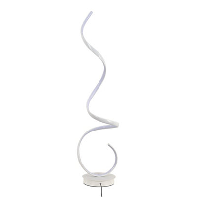 Darphe 131Cm White Spiral Led Floor Lamp With White LightLiving Room And Bedroom With Foot Switch from B&Q