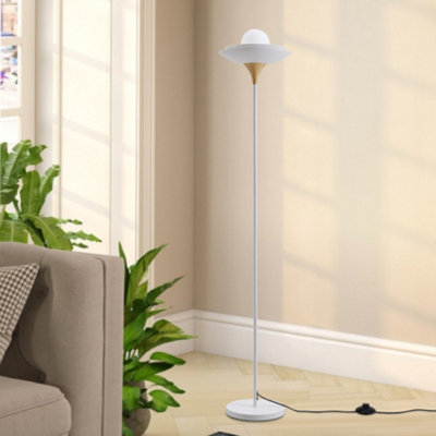 Darphe 40W Modern Minimalist White Metal Floor Lamp162Cmh from B&Q