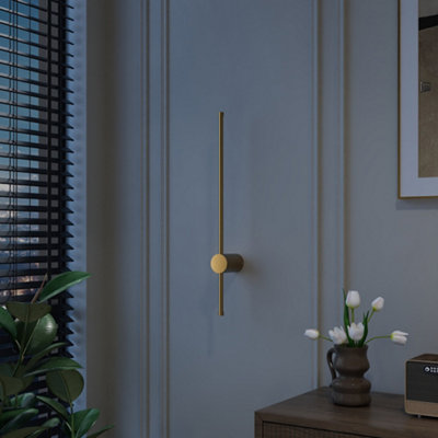 Darphe 12W Gold Line Wall Lamp,metallic Linear Warm Led Wall Lamp from B&Q