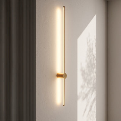 Darphe 20W Gold Line Wall Lamp,metallic Linear Warm Led Wall Lamp from B&Q