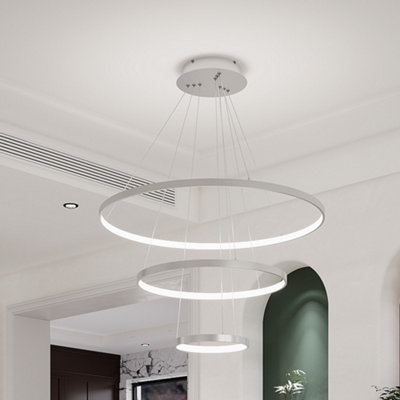 Darphe 76W Minimalist White3 Layer Round Acrylic Led Pendant LightHeight Adjustable from B&Q