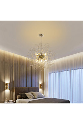 Darphe 8 Light Chrome Plated Sparkling Crystal Beaded ChandelierDandelion Shaped Ceiling Chandelier from B&Q