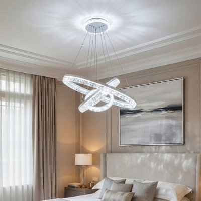 Living And Home 60W Minimalist Led Pendant Light3 Ring Acrylic Ceiling Light from B&Q