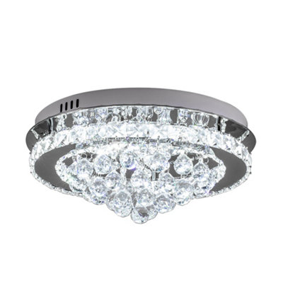 Darphe 36W Crystal Chandelier,round Teardrop Ceiling Led Chandelier,dimmable,with Remote Control from B&Q