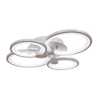 Darphe Cool White Round 4 Light Modern Ceiling Light Acrylic Semi Ceiling Light from B&Q