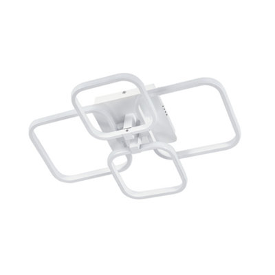 Darphe 40W White 4 Squares Frame Dimmable Semi-Ceiling Light With Remote Control from B&Q