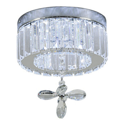 Darphe 12W Cool White Light Crystal Ceiling LightRound Crystal Pendant Light from B&Q