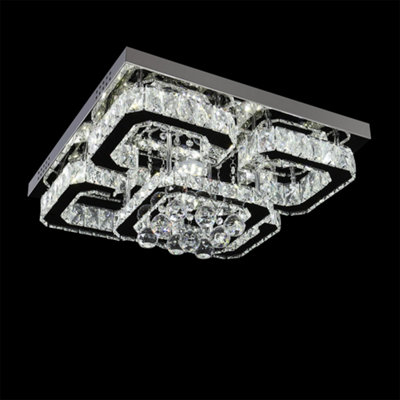 Darphe 68W Fancy Square Crystal Led Ceiling Light,50X50X21Cm from B&Q
