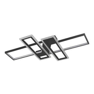 Darphe 120X80Cm Black Acrylic Rectangular Led Semi Ceiling Light from B&Q